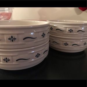 Longaberger Traditional Blue Stackable Bowls